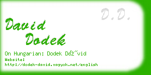 david dodek business card